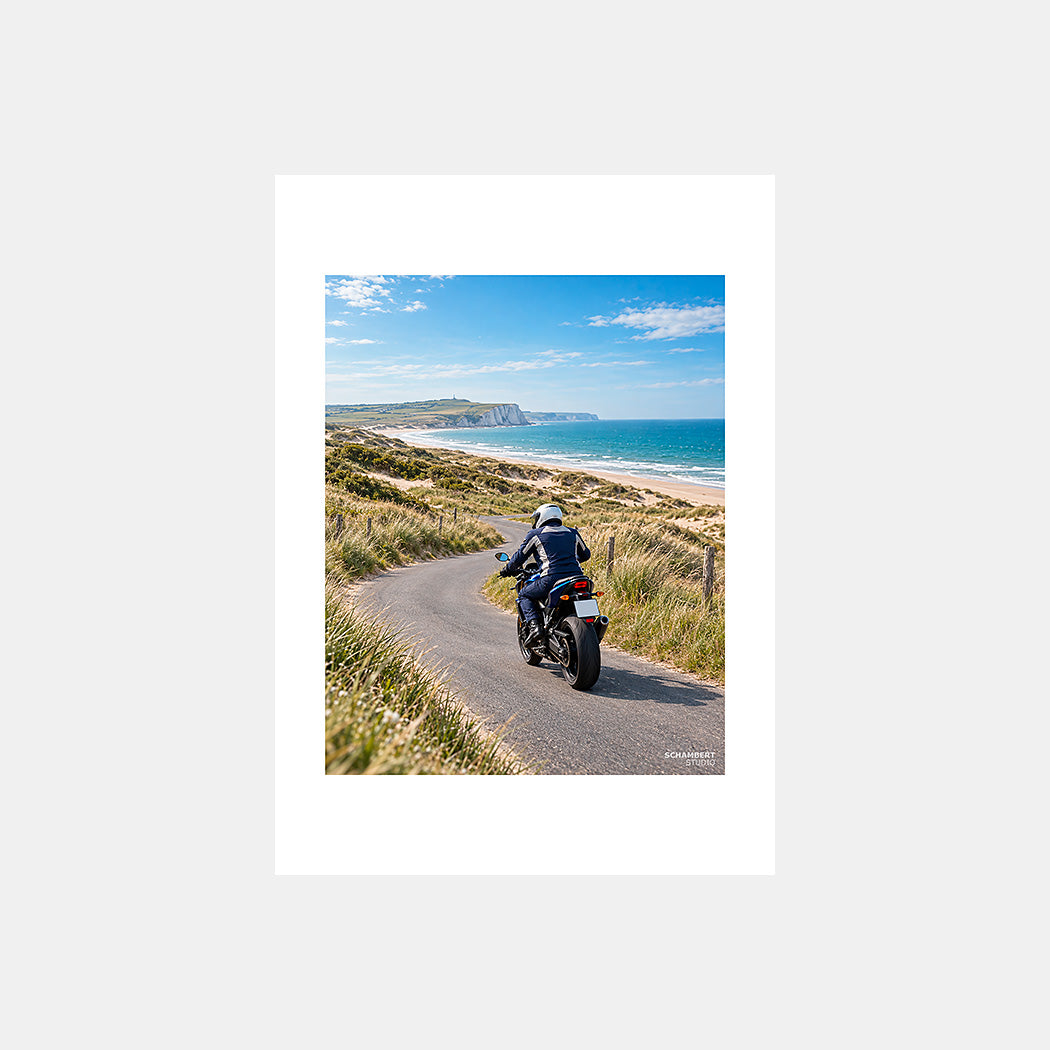 Côte d'Opale | Affiche moto Air Retrouvé Hauts-de-France - Design sans légende.