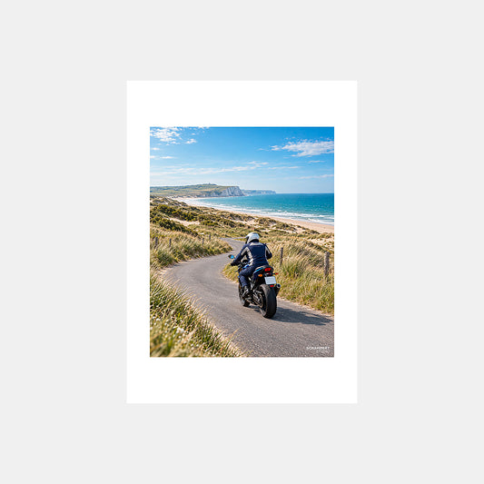 Côte d'Opale | Affiche moto Air Retrouvé Hauts-de-France - Design sans légende.