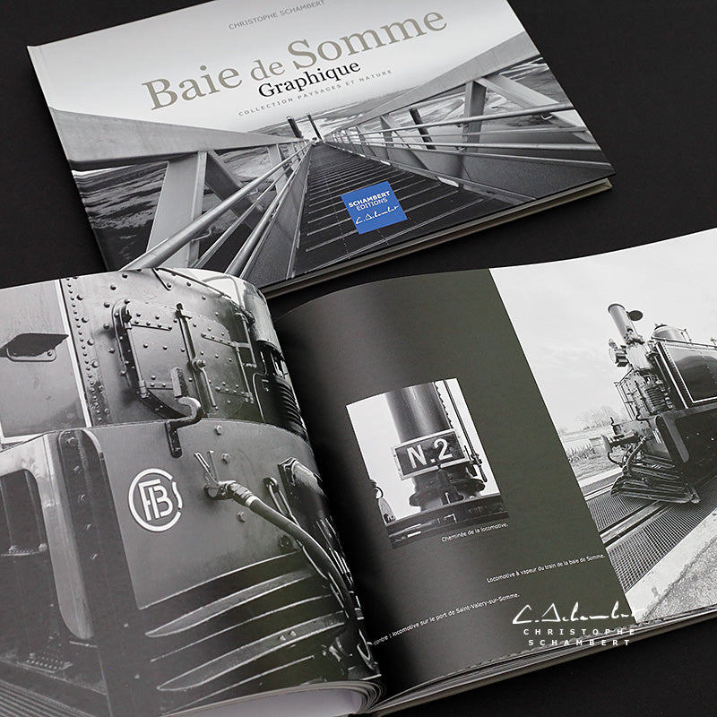 Livre photo Baie de Somme Graphique - Saint-Valery-sur-Somme Locomotive du train à vapeur